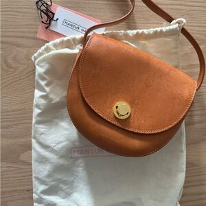 Mansur Gavriel Vegetable Tanned Mini Saddle Bag